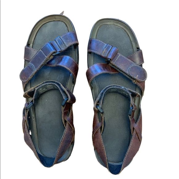 Mens Timberland Leather Strappy Slingback Sandals Brown Size 11M - Picture 2 of 7